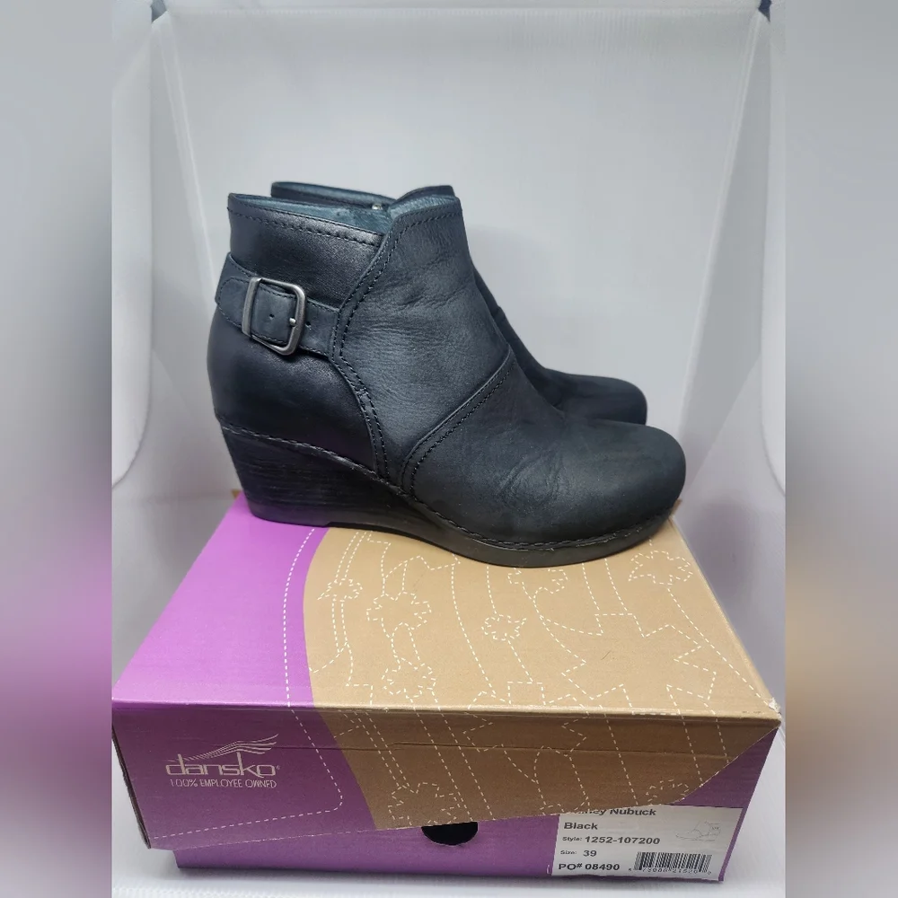 Dansko Shirley Nubuck Black Sz 39 - Picture 2 of 9